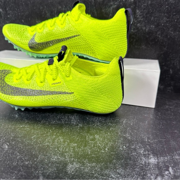 NIKE ZOOM SUPERFLY ELITE 2 VOLT MINT FOAM WOMENS TRACK SPIKES SIZE 5.5 ATOMKNIT - Picture 10 of 11